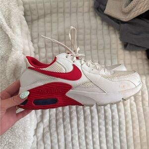 Nike Air Max White and Red Shoes